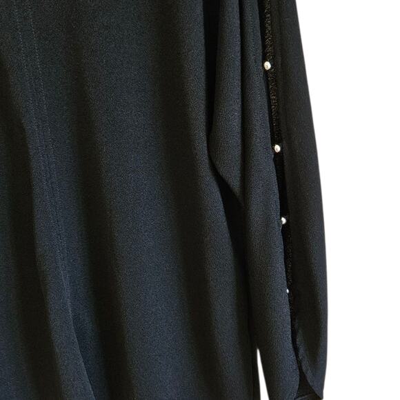 Chico's Easywear Blouse Long Sleeve Open Top Sleeves Gold Studs Women 2 (Large) - Picture 3 of 8